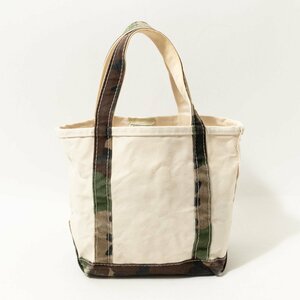 L.L.Bean エルエルビーン BOAT AND TOTE トートバッグ ホワイト カーキグリーン コットン100% 迷彩柄 USA製 レディース 手さげ カジュアル