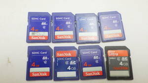 SanDisk 　SDHCカード　4GB　8枚セット　中古動作品　