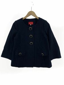 Apuweiser-riche アプワイザーリッシェ ノーカラー ジャケット size1/紺 ◆■ ☆ dhc9 レディース