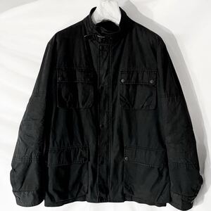 08aw/Maison Martin Margiela10/マルタンマルジェラ/ミリタリーフィールドジャケット/M65/ワーク/黒/46/バブアー調/本人期/アーティザナル