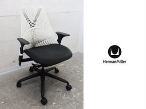 ■P563■美品■Herman Miller/ハーマンミラー■セイルチェア/SAYL Chair■ホワイト/ブラック■デスクチェア■ランバーサポート■