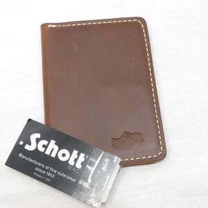 Schott USA製 ステアハイド レザー パスポートケース タン/ショット 1202