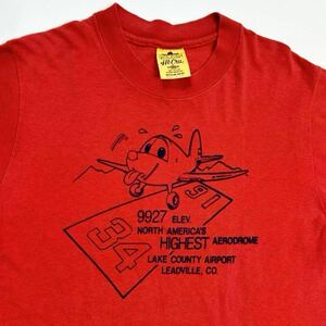 80s グッドプリント シングルステッチ 飛行機 Tシャツ USA製 ビンテージ / 80年代 空港 airport vintage T-shirt 70s 90s single stitch