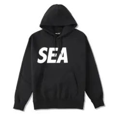 新品 WIND AND SEA Hoodie ロゴ パーカー L 黒 ブラック