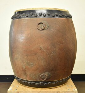 竜D931◆和楽器 和太鼓 欅造 ケヤキ 長胴太鼓 鼓面52cm 高68.5cm 約28kg 鳴物 打楽器