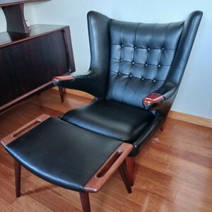 『Model AP19』＆『AP29』Papa Bear chair & Ottoman by Hans J. Wegner for AP Stolen ◆ ウェグナー パパベアチェア フリッツハンセン