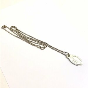 中古品 Tiffany ティファニー ネックレス リターントゥプレート SV925 シルバー 長さ約100cm 重量26.0g ブランド ファッション 質屋出品