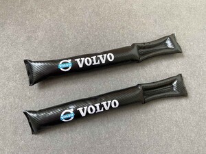 ボルボ VOLVO 車 シート隙間クッション シートサイド隙間埋め 運転席/助手席 2本セット 刺繍ロゴ カーボン調 シートコンソール 22番