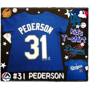 キッズ　MLB　半袖　Tシャツ　 Los Angeles Dodgers　ドジャース　#31　PEDERSON　ピーダーソン　３Ｔ　95ｃｍ　アメリカ　野球　メジャー