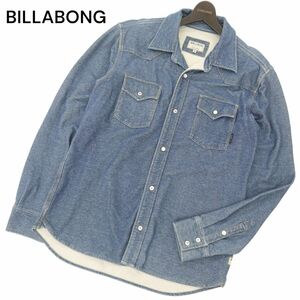 BILLABONG ビラボン 通年 USED加工★ ストレッチ ウエスタン デニム シャツ Sz.M　メンズ　C4T04045_4#C