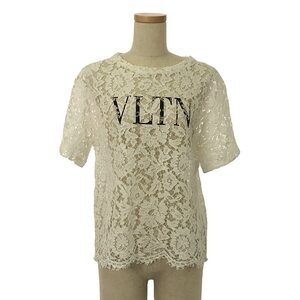 VALENTINO / ヴァレンティノ | VLTNロゴ カットワークレース ブラウス トップス | ホワイト | レディース