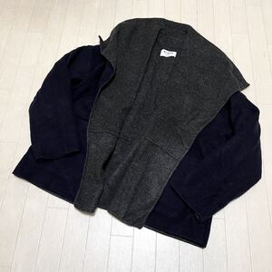 和599★ BLACK by MOUSSY ブラック バイ マウジー ショールカラー ジャケット ウールブレンド FREE ネイビー レディース