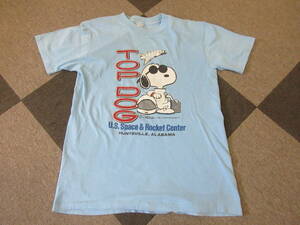 70s80s スヌーピー Tシャツ S~ ARTEX Topdog U.S.Space＆Rocket center Snoopy ヴィンテージ アニメ アメコミ Schulz