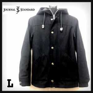 即決★JOURNAL・STANDARD★ジャーナルスタンダード★メンズ★L★ジップアップコート★ジャケット★ブルゾン★黒★ブラック★フード★