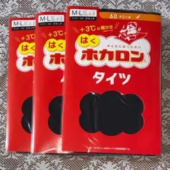 アツギ はくホカロンタイツ 60デニール M〜L 3セット ブラック