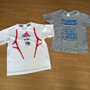 アディダス　子供140 150サイズ　2枚セット半袖Tシャツ サッカー　フットサル　陸上　バスケ　私服にも　スポーツ全般に