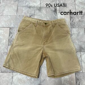 90s USA製 carhartt カーハート ハーフパンツ ショートパンツ ショーツ ワークパンツ ペインターパンツ サイズ30(M相当) 玉SS2025