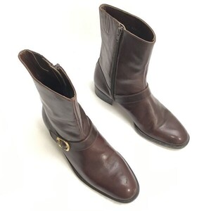 日本製☆Munsingwear/マンシングウェア☆本革/サイドジップ付/エンジニア/ロングブーツ【7.5/25.5/茶】Leather/Boots/shoes◇bWB118-11