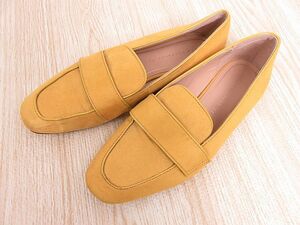 ザラ　ZARA　ローファー　スエード素材　靴　黄色　23.5cm