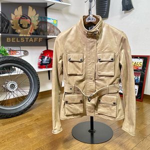 ☆BELSTAFF ベルスタッフ レディース レザージャケット ベージュ/42 TRIUMPH トライアンフ トリビュート ☆パンサー トライアルマスター