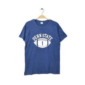 【送料無料】70s チャンピオン USA製 バータグ ヴィンテージTシャツ ナンバリング ペンシルベニア CHAMPION PENN STATE L 古着 @BD0013