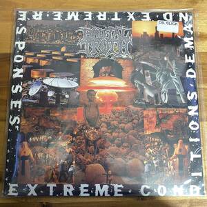 [未開封] Brutal Truth「Extreme Conditions Demand Extreme Responses」限定100 OIL SLICK ビニール2枚組 Earache S.O.D Exit-13