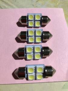 ◆ルーム球他　LEDランプ　T10 高輝度　ホワイト　SMD 4個