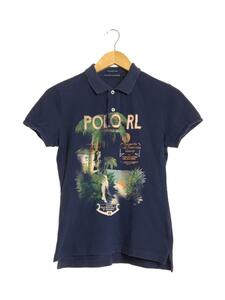 RALPH LAUREN◆ポロシャツ/L/THE SKINNY POLO/コットン/NVY/総柄