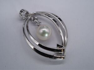 【1284】MIKIMOTO ミキモト SILVER シルバー 本真珠 パール NHK ネックレストップ ペンダントトップ TIA