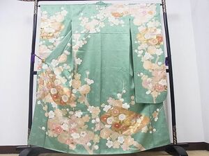 平和屋1■豪華振袖　駒刺繍　雲重ね草花文　金彩　逸品　CAAD7629hy