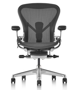 レア 未使用品 新型 Herman Miller アーロンチェア リマスタード グラファイト ポリッシュドアルミニウム フル装備 Cサイズ 原価29.9万円