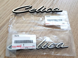 未使品用 トヨタ純正 ダルマ セリカ クォータ パネル エンブレム 左右セット Toyota 70-77 Celica Script Quarter Panel Emblem Side Badge