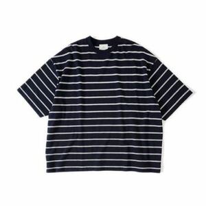 EVCON　BORDER WIDE S/S TEE エビコン　ボーダーワイドカットソー　ボーダーTシャツ BORDER Tee 半袖Tシャツ ネイビー　SIZE1 ユニセックス