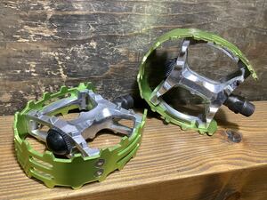 OLD MTB 【 Bear trap Pedal 】 ベアトラップペダル 9/16 Green 新品 検) Vintage SUNTOUR XC-Ⅱ クランカー クルーザー