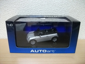 ◇【発送は土日のみ】オートアート　1/43　MINI COOPER S CABRIOLET　ミニクーパーＳ　SILVER◇