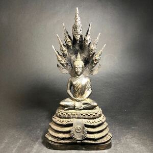 タイ アジア国 仏像 詳細不明 高さ41cm 重量5.6kg 仏教美術 釈迦如来 古玩 時代