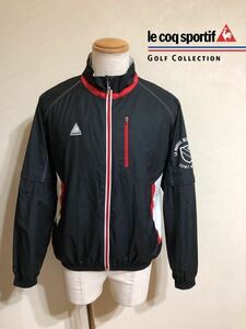 le coq sportif golf ルコック ゴルフ ウェア 2WAY ウインド ジップ ジャケット トップス サイズM 長袖 黒 白 赤 QG6267