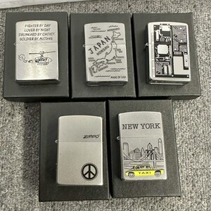 H049-NG8-153 ▲ Zippo ジッポー オイルライター 5点セット 日本 ニューヨーク ヘリ タクシー 他 喫煙具 5点火花あり