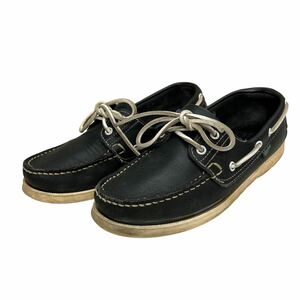 A803 Paraboot パラブーツ デッキシューズ ローファー US6 約 24cm ネイビー レザー 本革