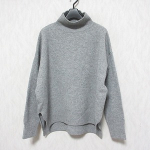 美品 ENFOLD エンフォルド HIGH NECK PULLOVER ウール100％ ハイネック プルオーバー ニット セーター 300AS170-0360 38 グレー