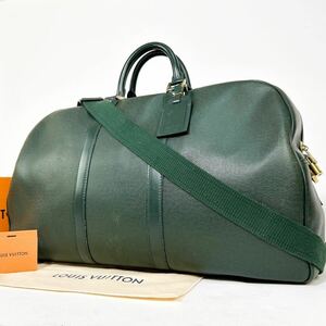 【美品/大容量】LOUIS VUITTON ルイヴィトン タイガ ケンダルGM エピセア ボストンバッグ ショルダー 2way レザー 緑 出張 ビジネス メンズ