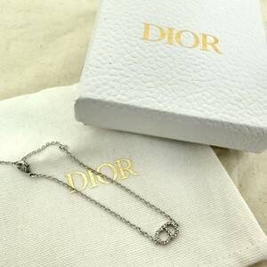 B876-H15-4038◎ Christian Dior クリスチャンディオール ブレスレット CD ロゴ ラインストーン 箱付き