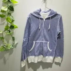 ★ユニクロ UNIQLO パーカー ギンガムチェック柄 フルジップ ポケット Ｓ