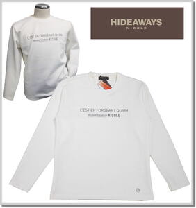 ハイダウエイ HIDEAWAYS NICOLE ストレッチポンチジェルプリント長袖Ｔシャツ 4565-9101-09(WHITE)-48(L) ロンT