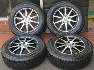 美品 15インチ ストレンジャー 15X6.0 114.3 5穴 +50 アイスガード iG60 195/65R15 2018年製 スタッドレス付 ヴォクシー アイシス 等