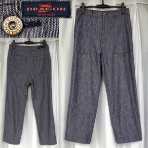 90s★GAIJIN MADE DRAGON ファティーグパンツ 30 BLUE★HRM ワークパンツ ガイジンメイド ハリラン ボトムス ハリウッドランチマーケット