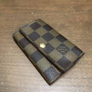 正規品 LOUISVUITTON ルイヴィトン ダミエ キーケース 6連 フランス製 ミュルティクレ 鍵入れ メンズ レディース ブラウン系