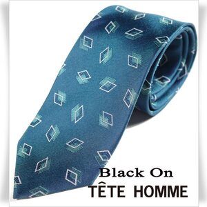 新品1円～★Black On TETE HOMME テットオム シルク絹100% ネクタイ 織柄 ダークベージュ 正規店本物◆5527◆