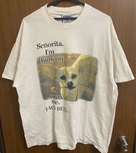 レア 90s TACO BELL ビンテージ Tシャツ XL 企業 vintage 犬 チワワ アート 写真 / william wegman starbucks hargen-datz apple