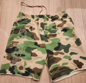 サイズL Supreme シュプリーム Overdyed Sweat short ショーツ ロゴ スウェットパンツ 迷彩 カモフラ CAMO